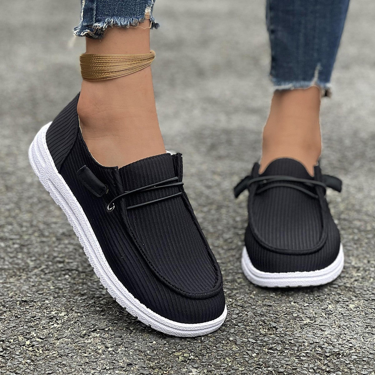 Damen Slip-On Freizeitschuhe mit rutschfester Sohle und atmungsaktivem Obermaterial Stalluxe