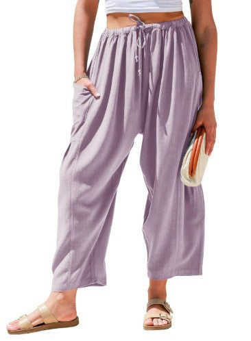 Damen Weit geschnittene Sommerhose mit elastischem Bund und praktischen Seitentaschen Stalluxe