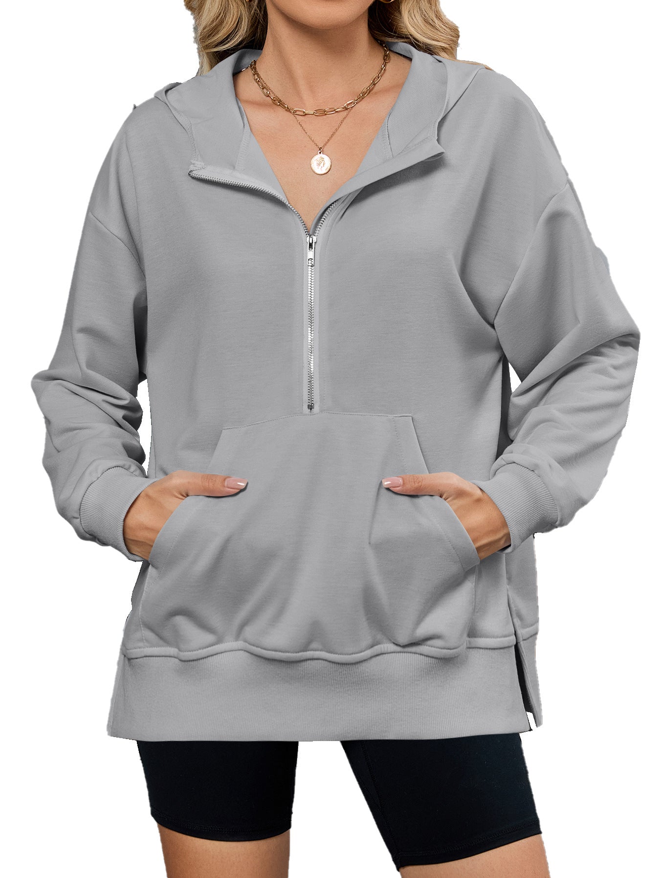 Damen Kapuzenpullover mit durchgehendem Reißverschluss und Taschen Stalluxe