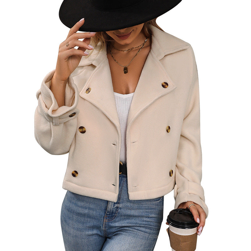 Damen kurze Plüschjacke im modischen Oversized-Stil Stalluxe