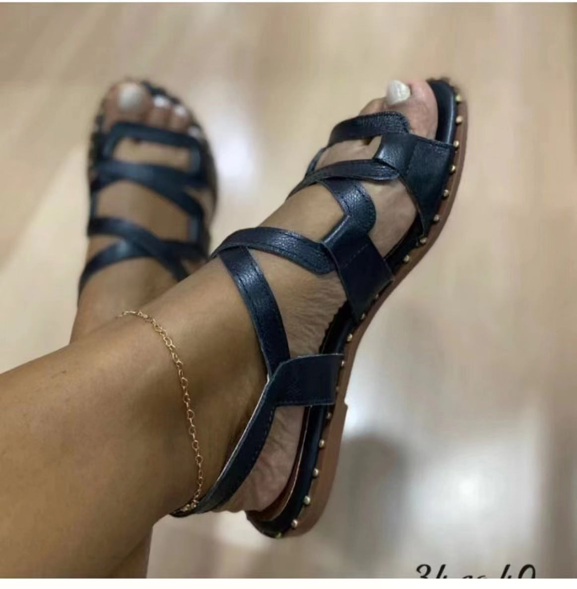 Damen Sportliche Riemensandalen mit verstellbaren Riemen und rutschfester Sohle Stalluxe