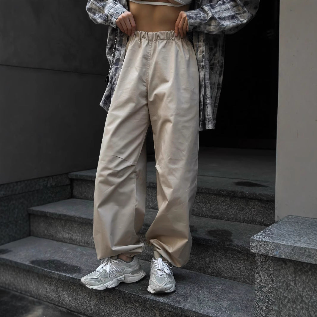 Damen Locker geschnittene High-Waist-Hose mit elastischem Bund Stalluxe