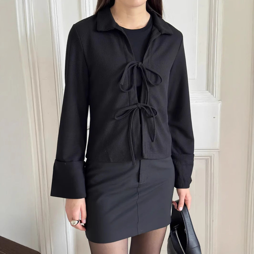 Damen modische Waffelstruktur Bluse Stalluxe
