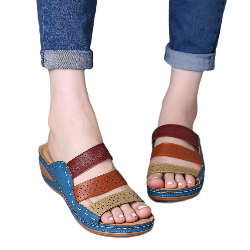Damen modische Plateau-Sandalen mit Atmungsaktivem Obermaterial Stalluxe