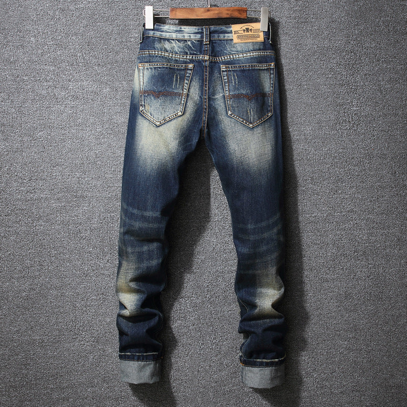Herren Slim Fit Jeans im Used-Look mit trendigen Zerstörungsdetails Stalluxe