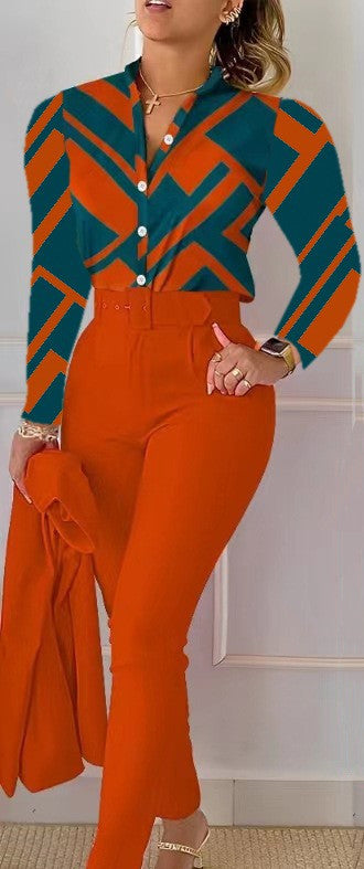 Damen Elegante Bluse mit animalischem Muster und klassischen Details Stalluxe