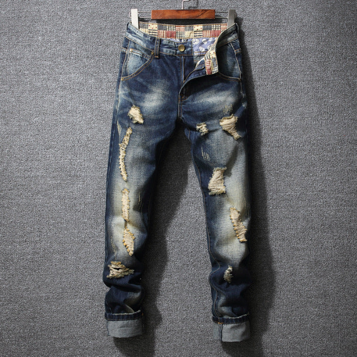 Herren Zerrissene Denim-Jeans mit lässigem Schnitt Stalluxe