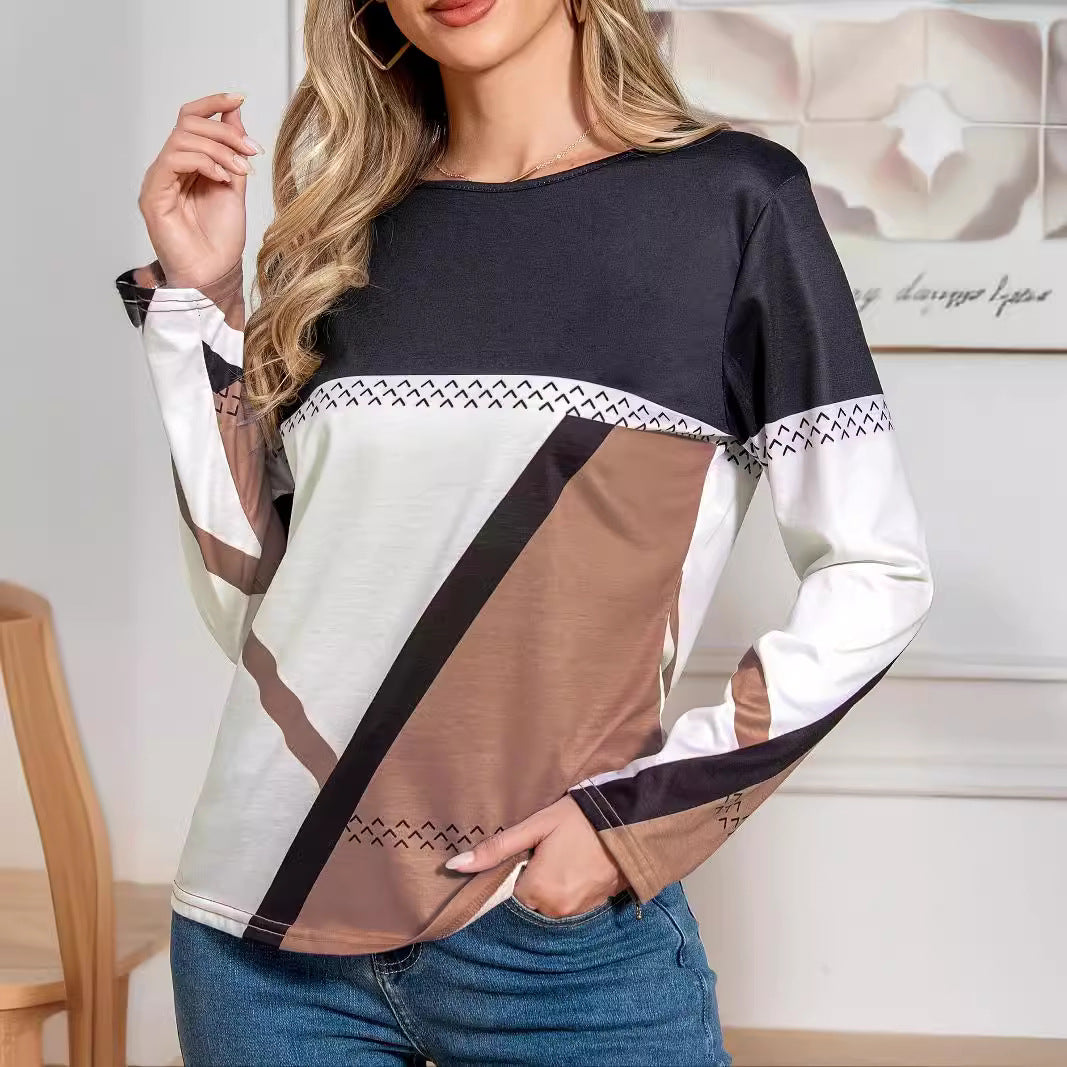 Damen Langarmshirt mit modernem Farbblockdesign Stalluxe