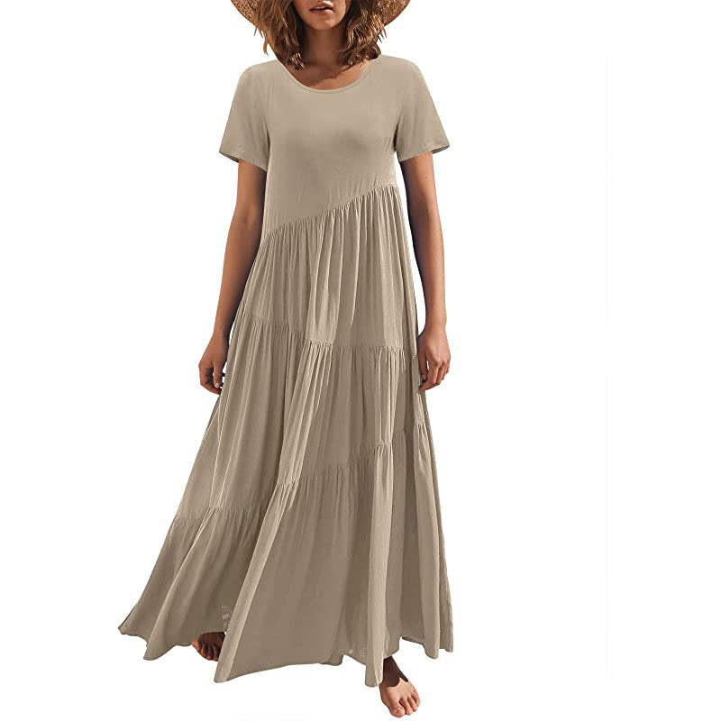 Damen Maxikleid mit lässiger Passform und fließendem Saum Stalluxe