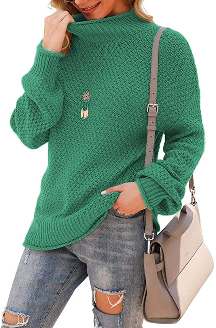 Damen Pullover mit hohem Kragen und strukturiertem Strickmuster Stalluxe