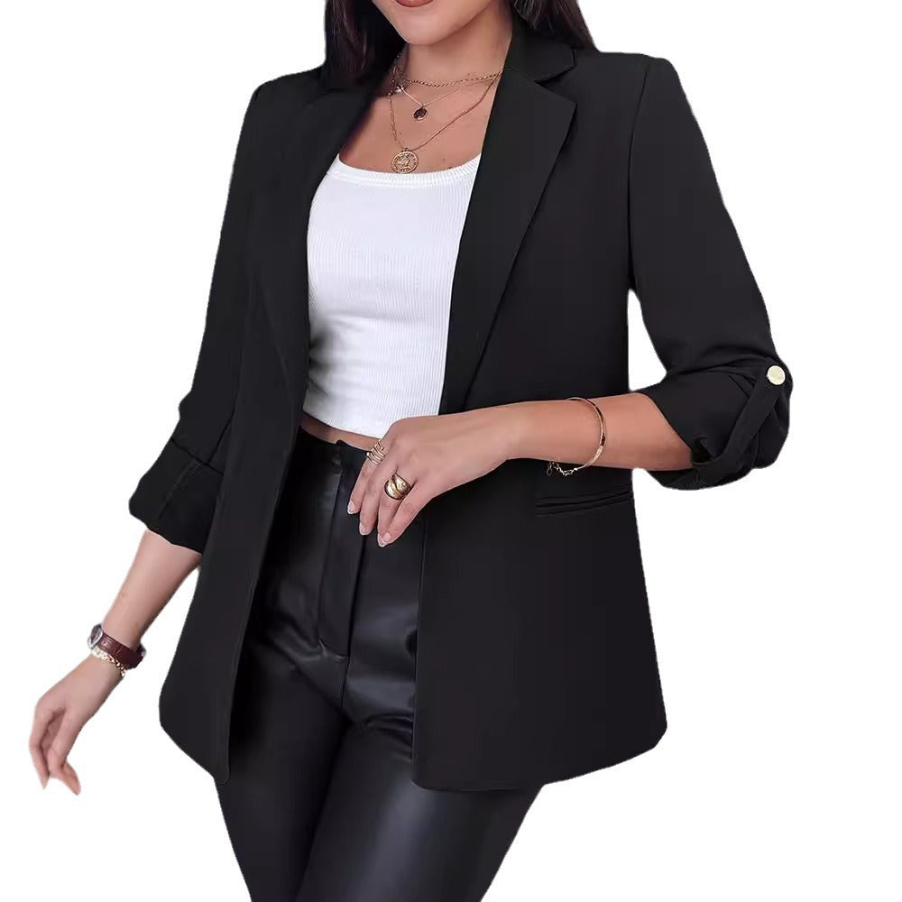 Damen elegante Blazerjacke mit modernen Knopfdetails und lockerer Passform Stalluxe