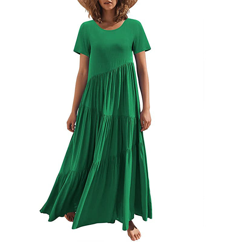 Damen Maxikleid mit lässiger Passform und fließendem Saum Stalluxe