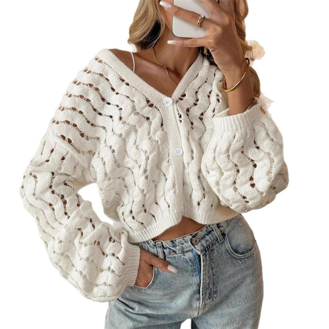 Damen Strickpullover mit einzigartigem Lochmuster und lässigem Schnitt Stalluxe
