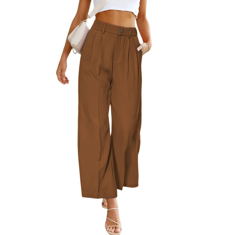 Damen Weit geschnittene Hochbund-Hose mit Faltenwurf Stalluxe