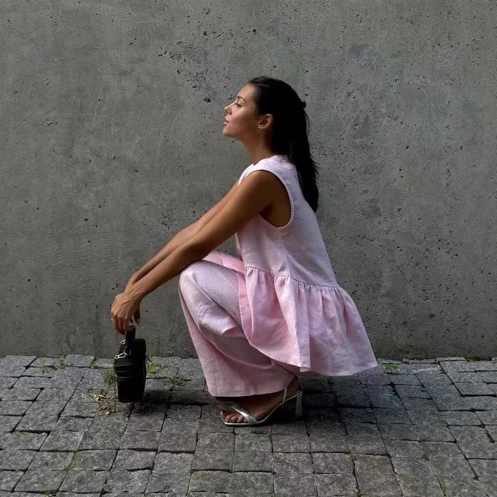 Damen Jumpsuit mit schickem V-Ausschnitt und fließendem Schnitt Stalluxe