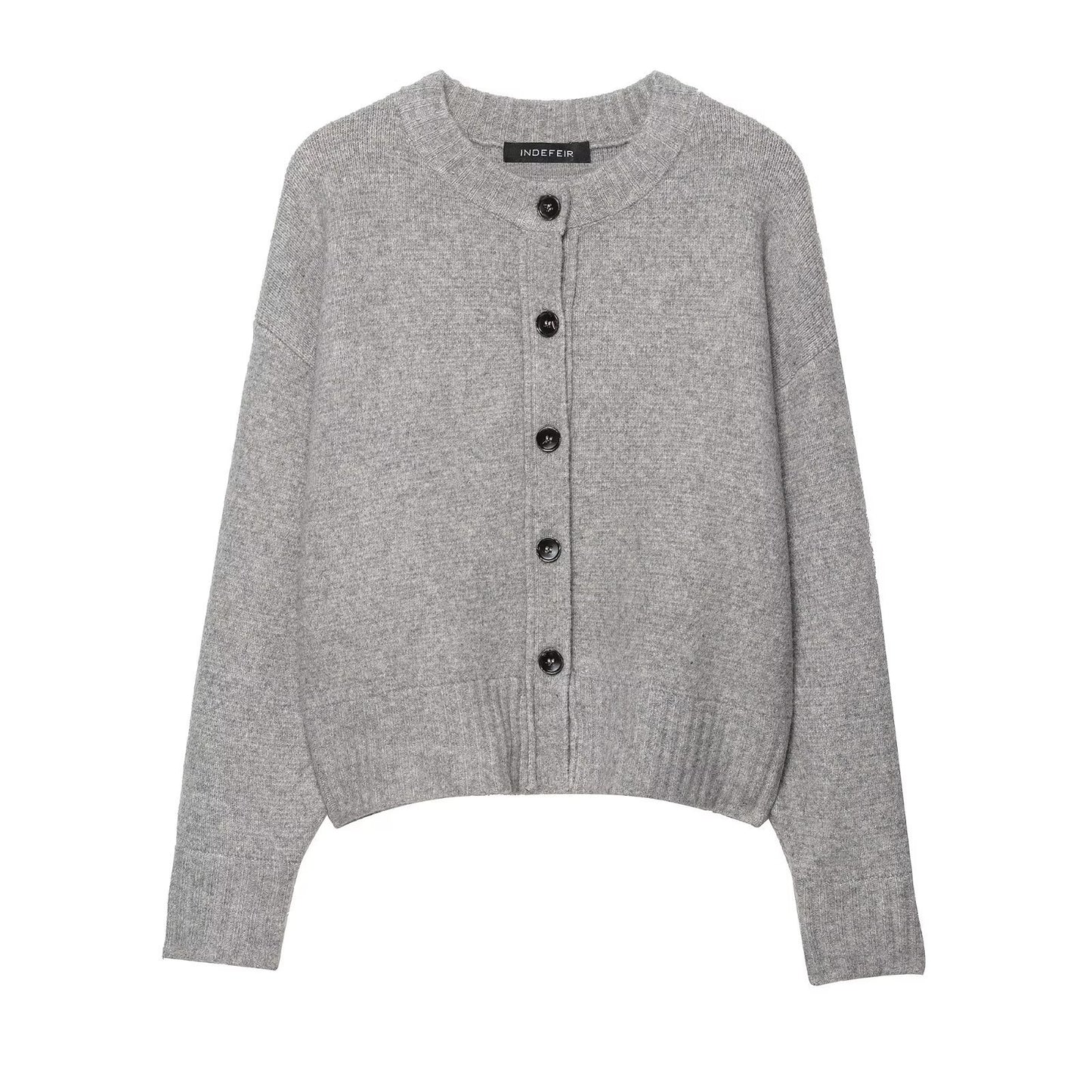 Damen Kurze Strickjacke mit durchgehender Knopfleiste und überschnittenen Schultern Stalluxe