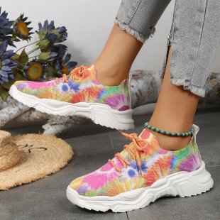 Damen modische Sneakers mit floralem Design und gepolsterter Sohle Stalluxe