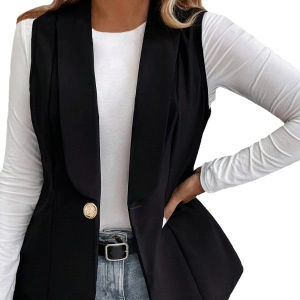 Damen Elegante Blazerjacke mit tailliertem Schnitt und dekorativem Knopf Stalluxe