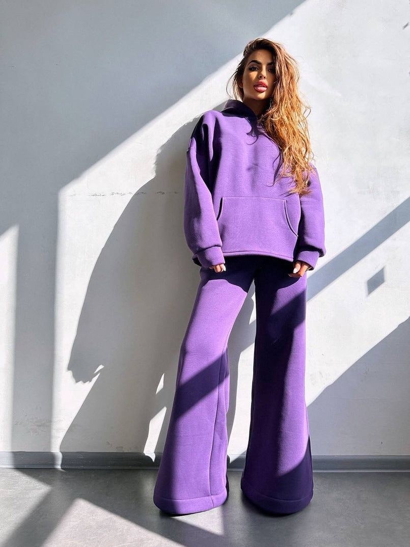 Damen lässiger Kapuzenpullover mit weitem Schnitt und bequemen Beinen Stalluxe