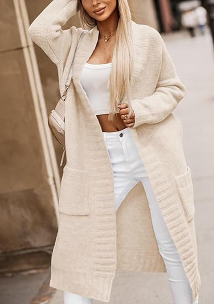Damen Langstrickjacke mit tiefen Taschen und offenem Schnitt Stalluxe