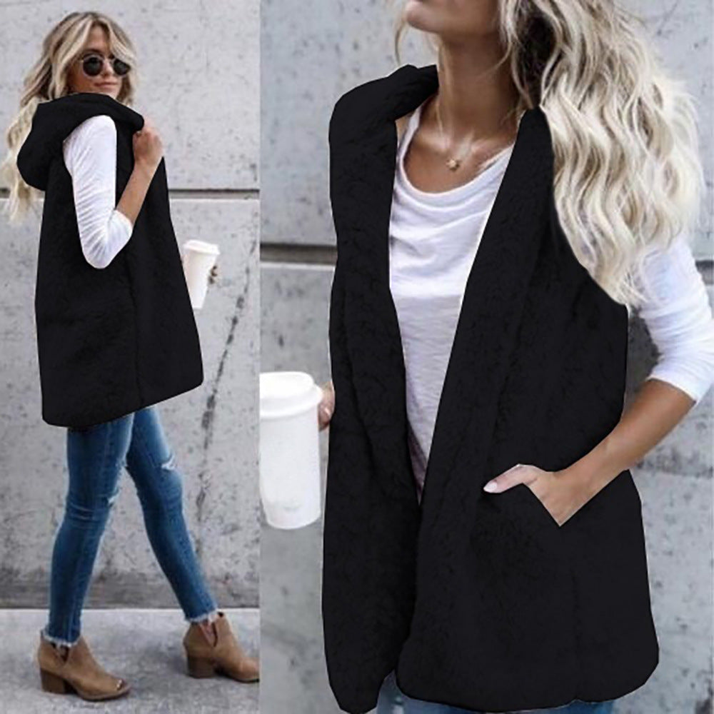 Damen Zarte Fleece-Weste mit praktischen Taschen und offenem Schnitt Stalluxe