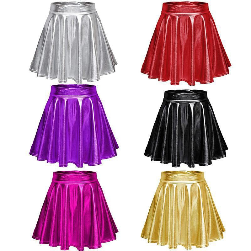 Women's Stylish High-Waisted Faux Leather Skirt Stalluxe