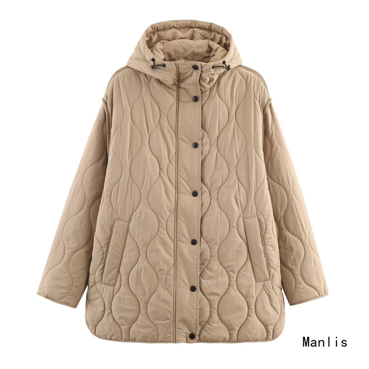 Damen modische gesteppte Übergangsjacke mit Kapuze und seitlichen Eingrifftaschen Stalluxe