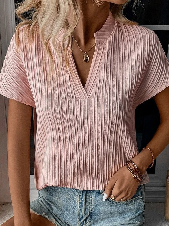 Damen Strukturierte V-Ausschnitt Bluse Stalluxe