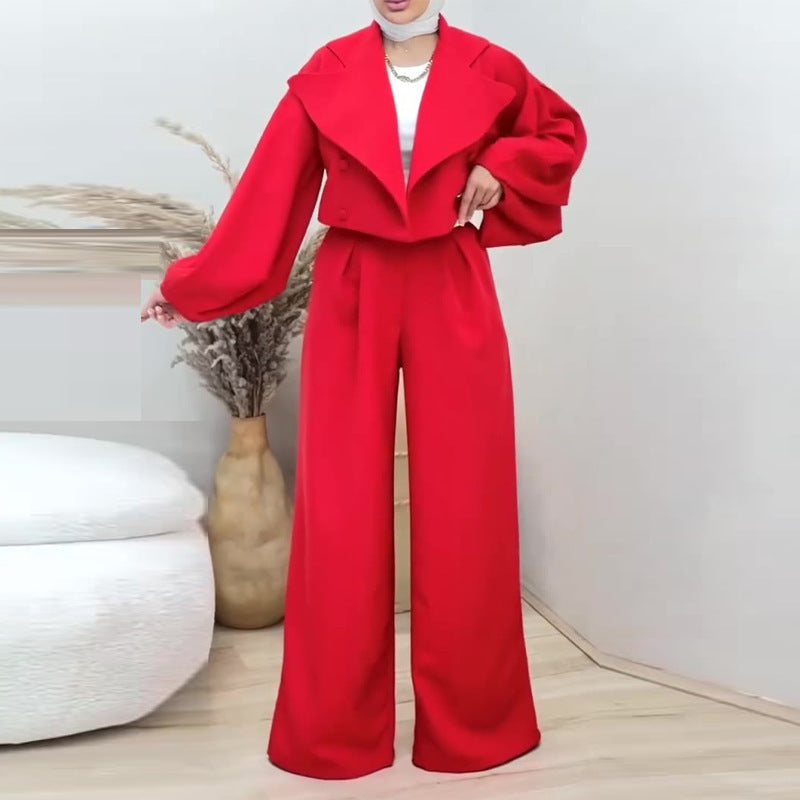 Damen eleganter und taillierter Jumpsuit mit weitem Bein Stalluxe
