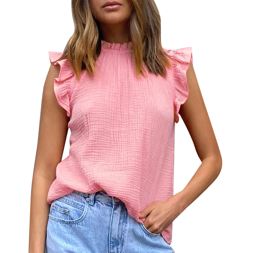 Damen lässiges Oberteil mit Rüschendetails und leichtem Material Stalluxe