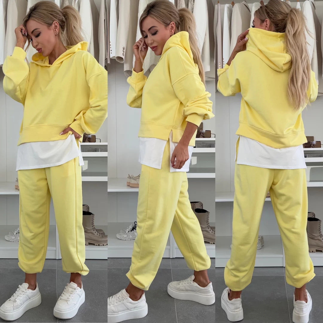 Damen lässiges cropped Hoodie und bequeme Jogginghose Set Stalluxe