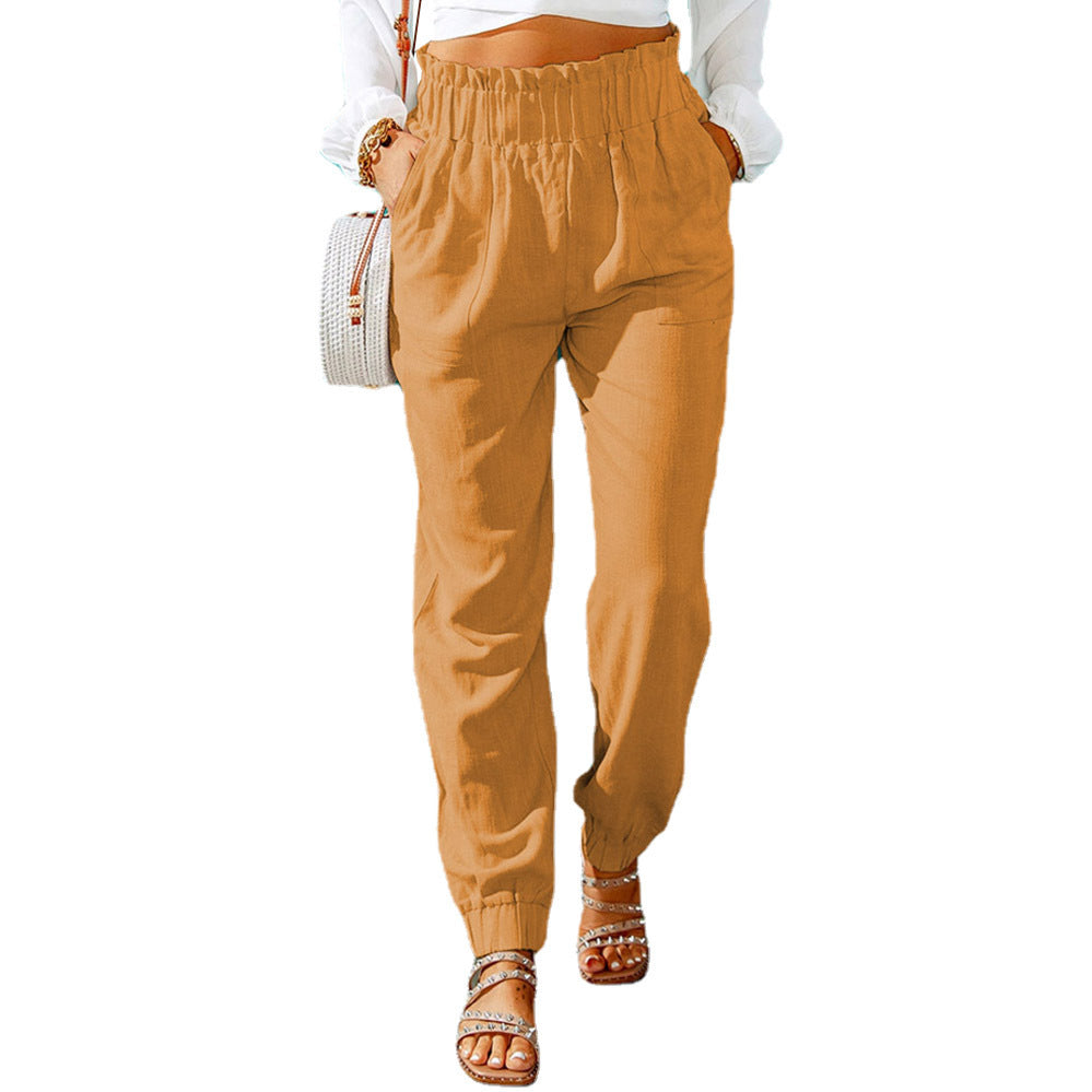 Damen Bequeme und elegante Sommerhose mit elastischem Bund und praktischen Taschen Stalluxe