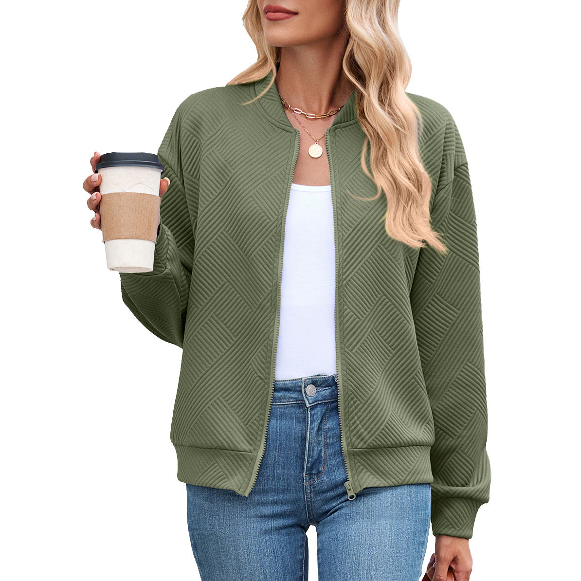 Damen lässige Strickjacke mit strukturiertem Muster und praktischen Taschen Stalluxe
