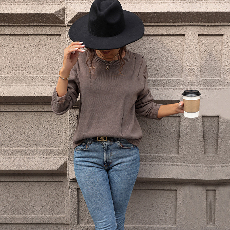 Damen lässiger Strickpullover Stalluxe