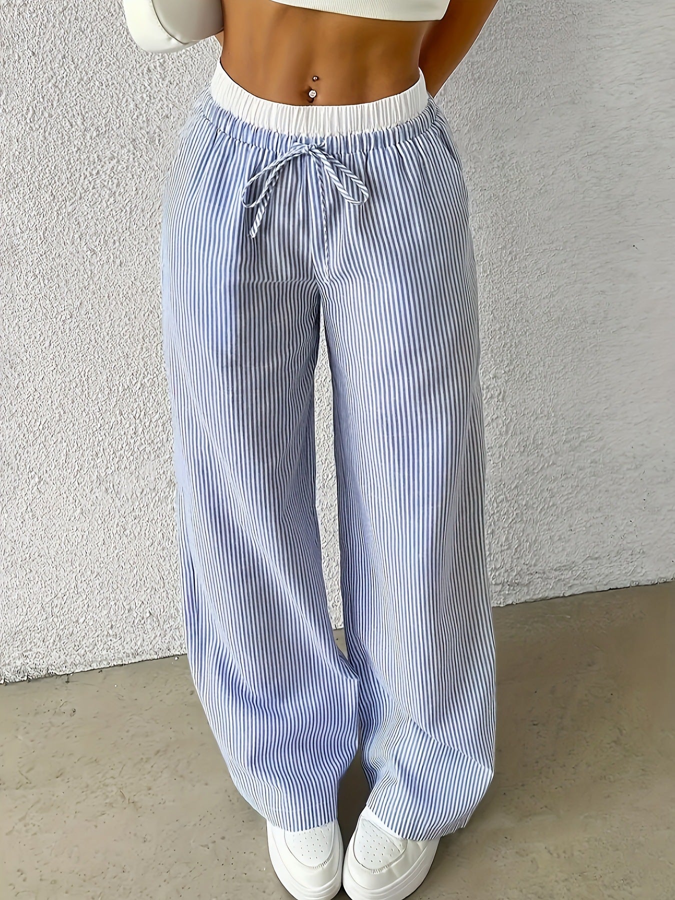 Damen weite Sommerhose mit elastischem Bund und Kordelzug Stalluxe