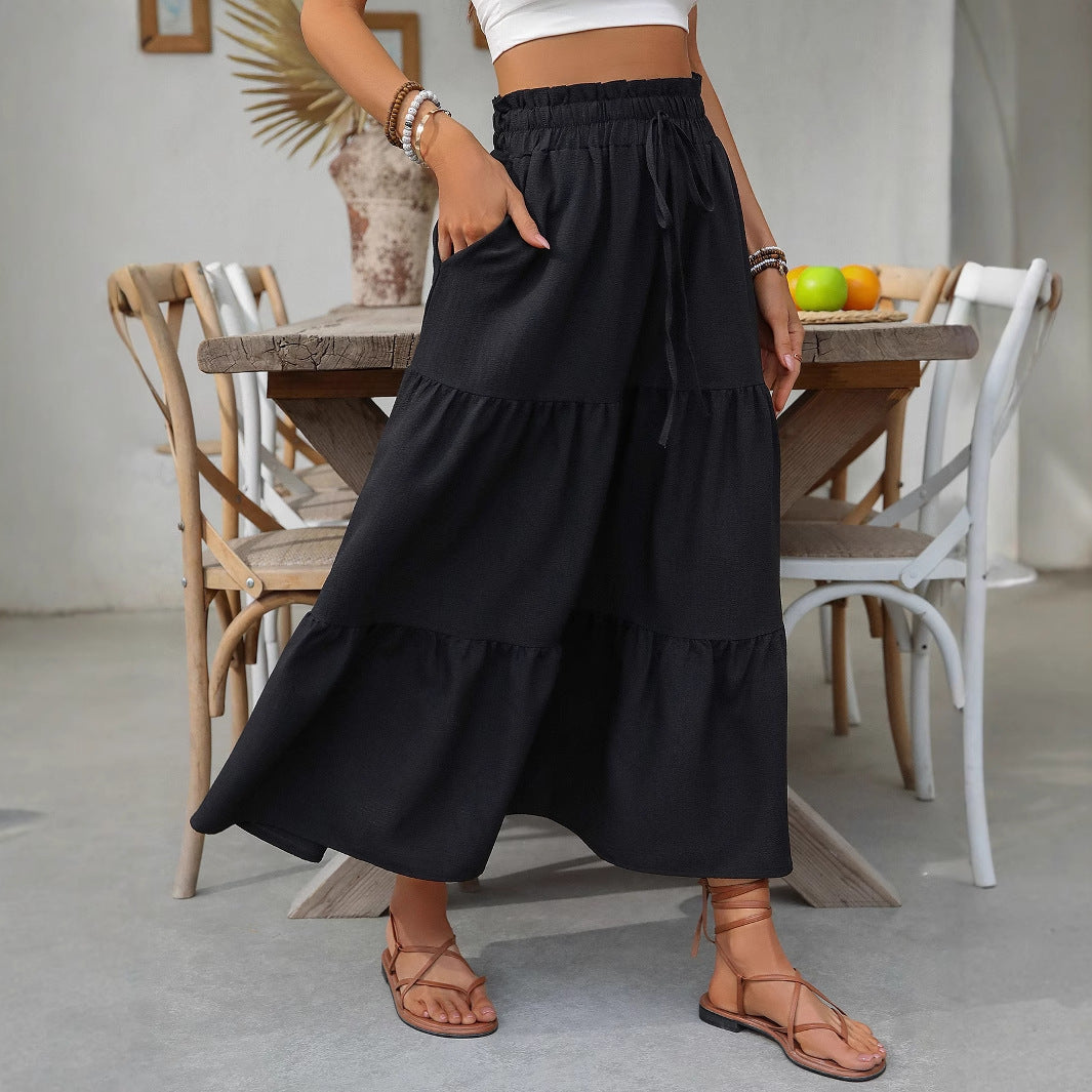 Damen Maxirock mit voluminösen Stufen Stalluxe