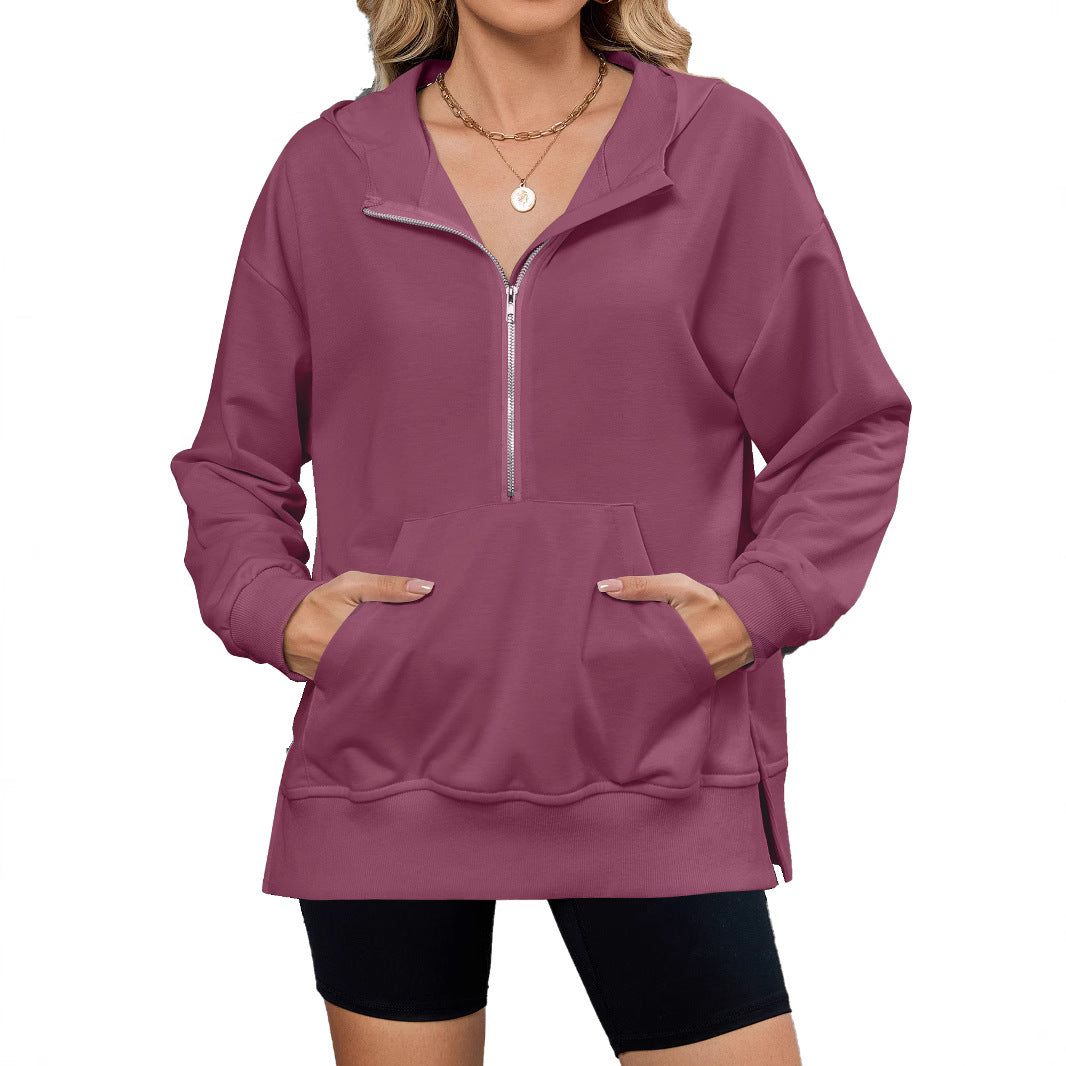 Damen Kapuzenpullover mit durchgehendem Reißverschluss und Taschen Stalluxe