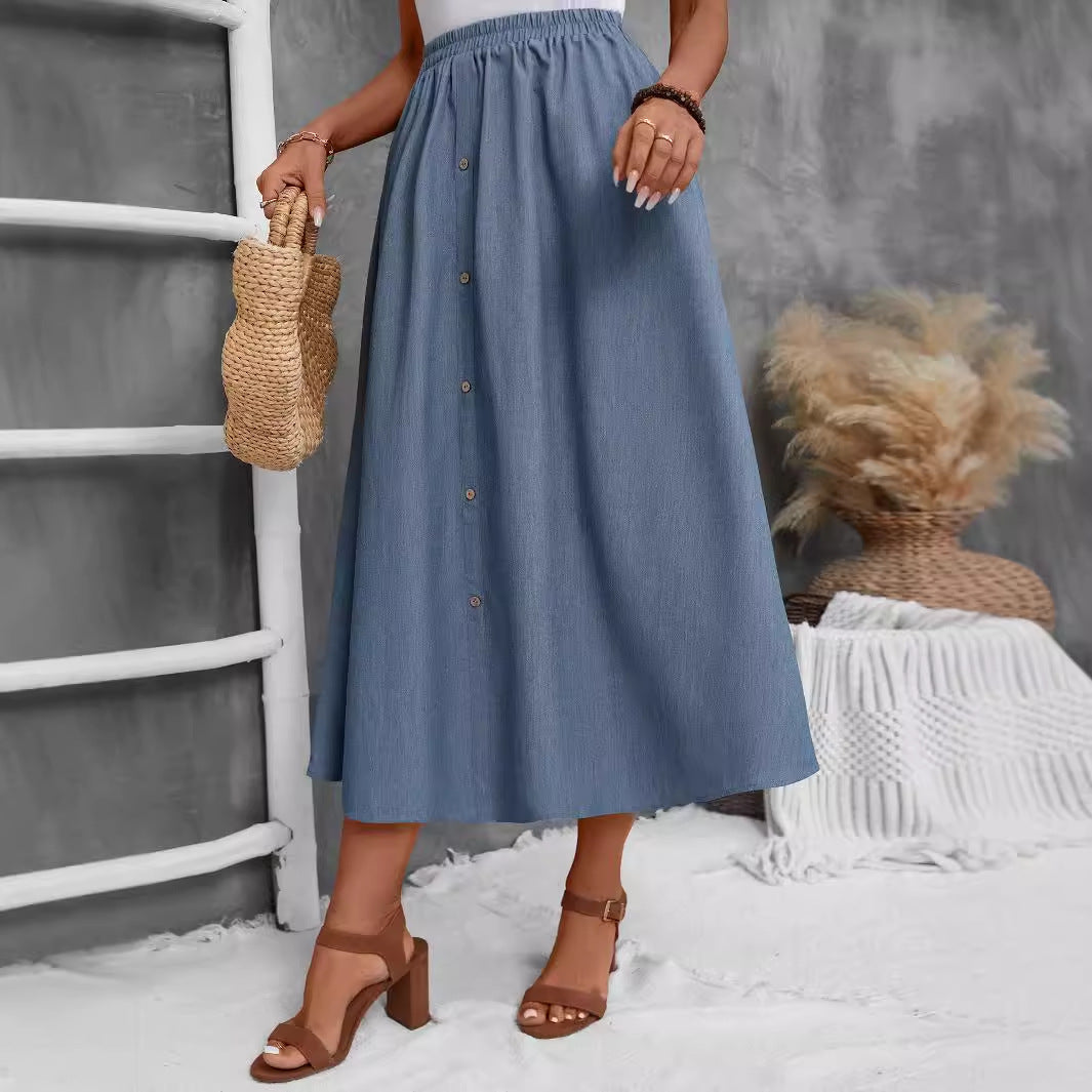 Damen Maxirock mit Knopfleiste Stalluxe