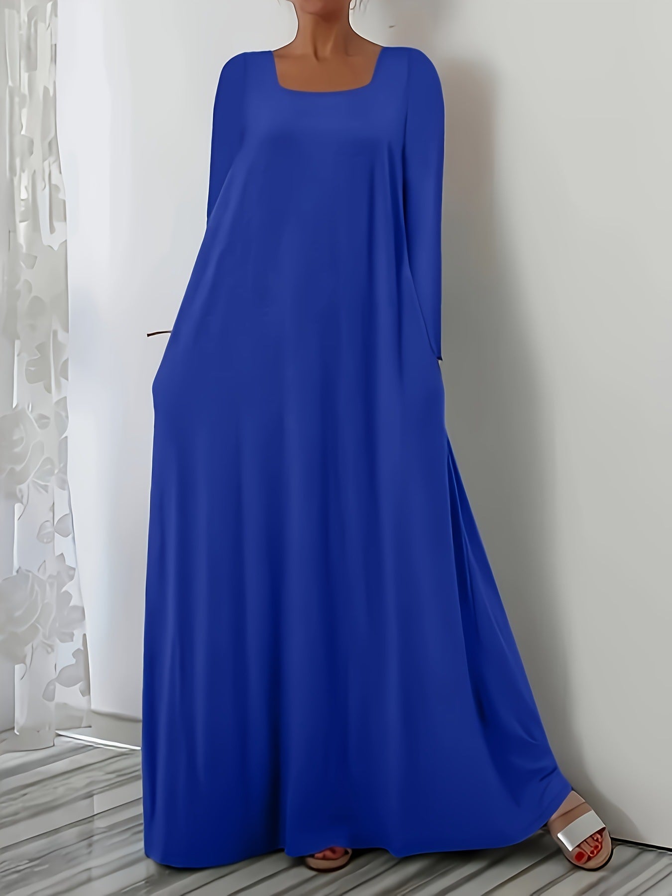 Damen Weit geschnittenes Maxikleid mit praktischen Taschen Stalluxe