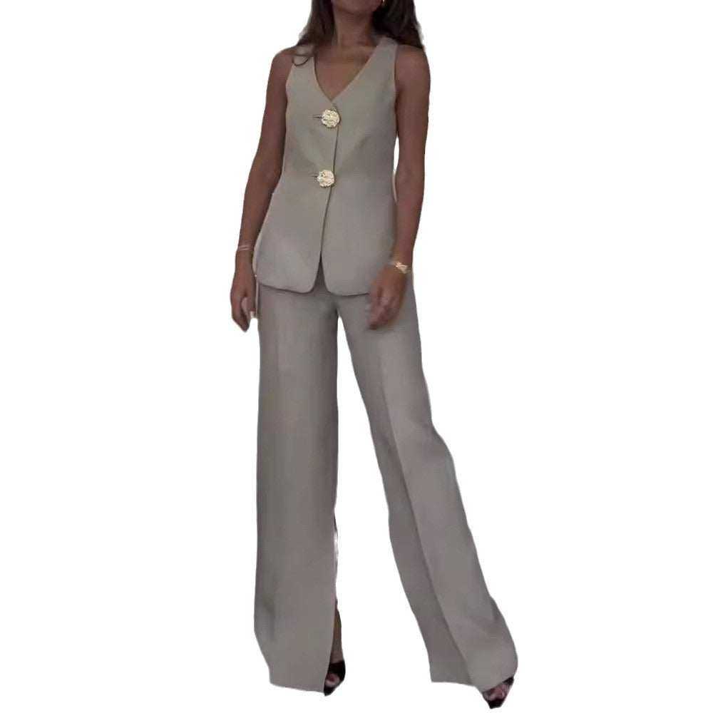 Damen Anzug mit Tailored Schnitt und eleganter Knopfdetaillierung Stalluxe