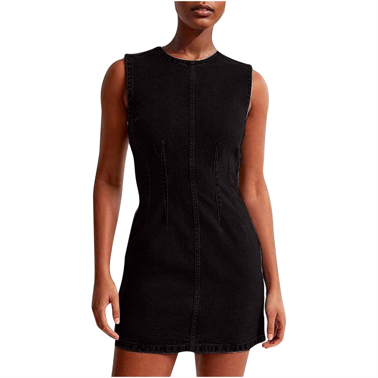 Damen Jeanskleid im modernen Schnitt mit nahtlosen Details Stalluxe