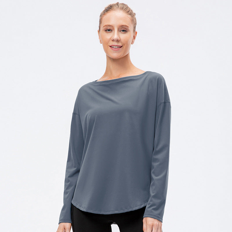 Damen Lockeres Langarmshirt aus atmungsaktivem Funktionsmaterial Stalluxe
