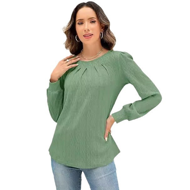 Damen Stylische Bluse mit dekorativem Faltenwurf Stalluxe