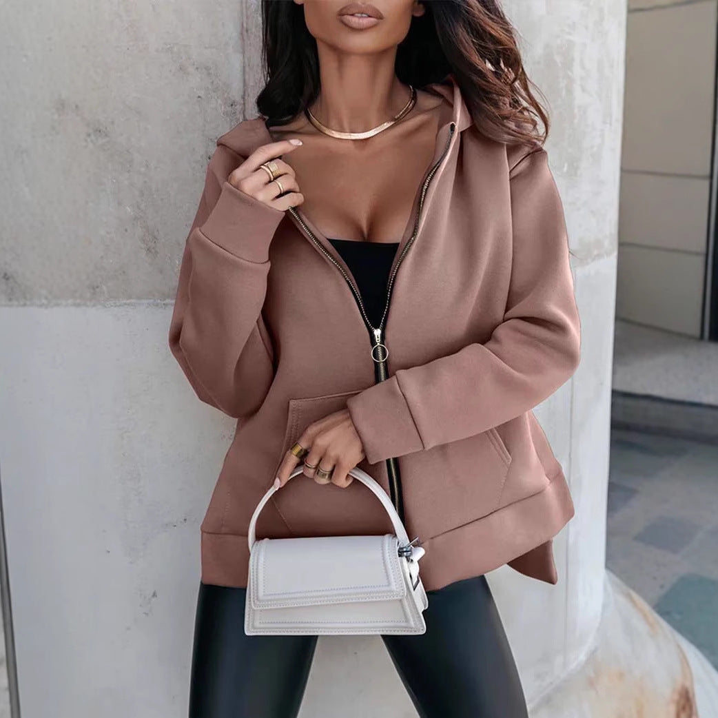 Women's Stylish Zip-Up Hooded Sweatshirt Stalluxe