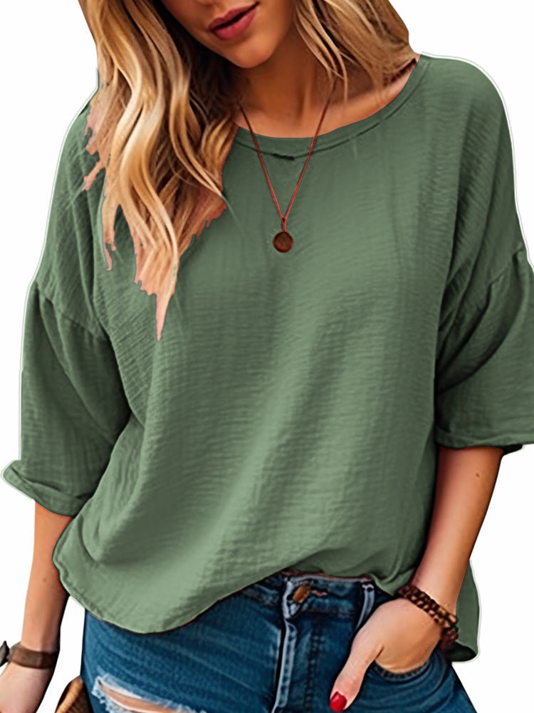 Damen Oversized Langarmshirt aus weich strukturiertem Material Stalluxe