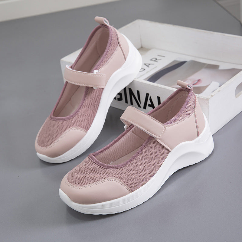 Damen Komfortable Schnürschuhe mit Klettverschluss und atmungsaktiver Netzoberfläche Stalluxe