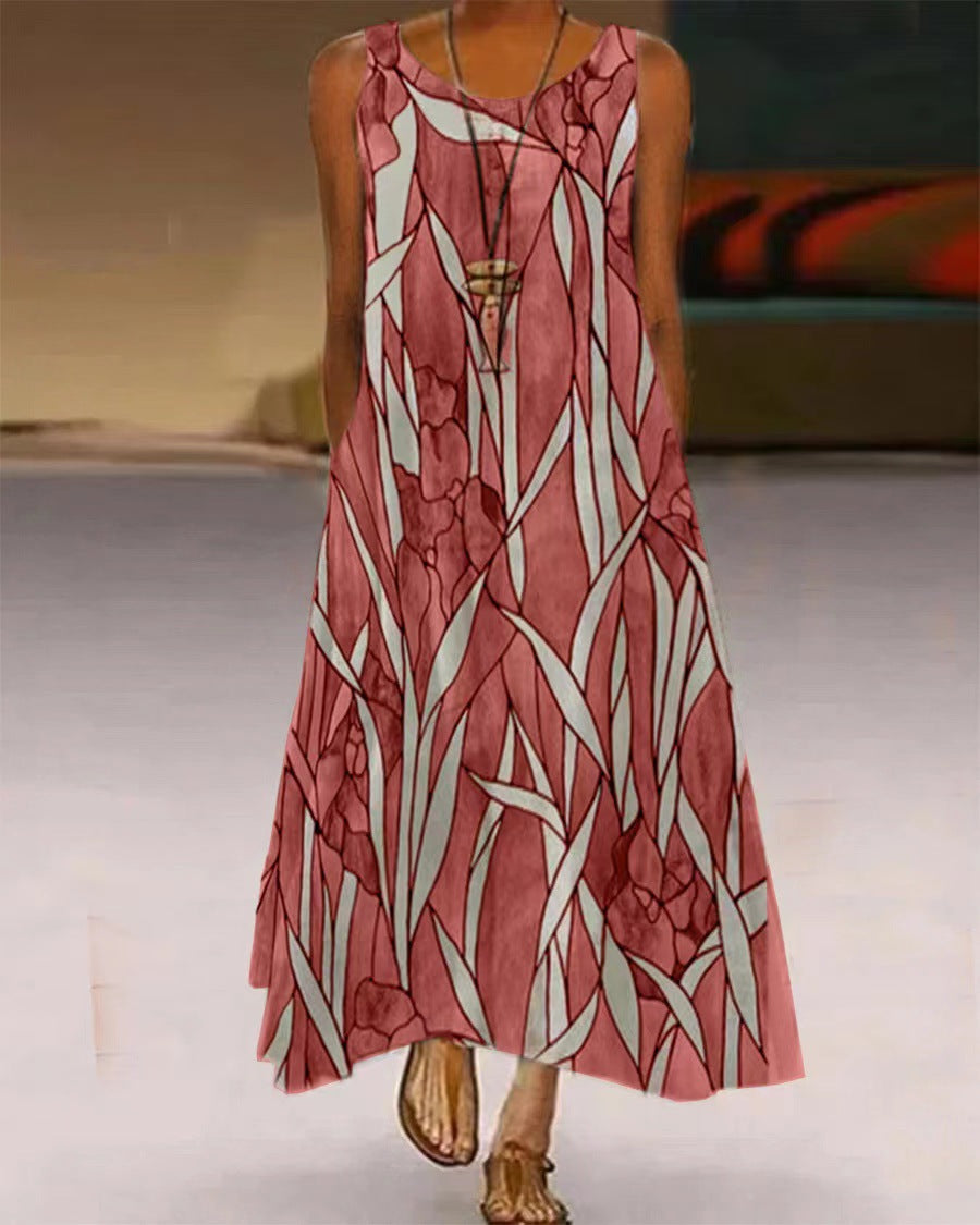 Damen Maxikleid mit floralem Muster und praktischen Taschen Stalluxe