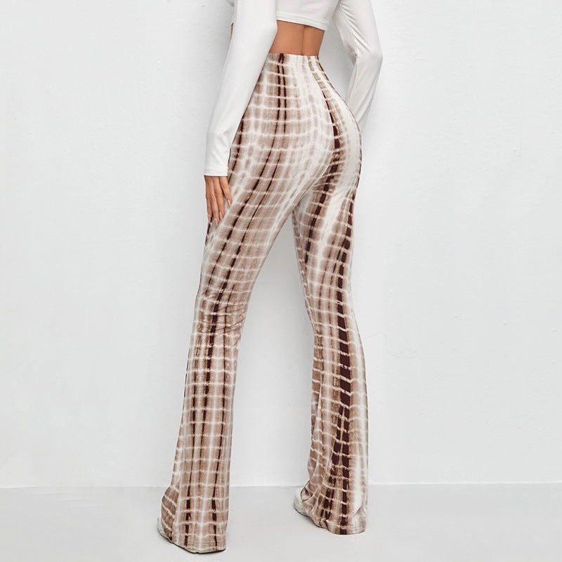 Damen Flared Leggings mit modischem Batik-Design Stalluxe