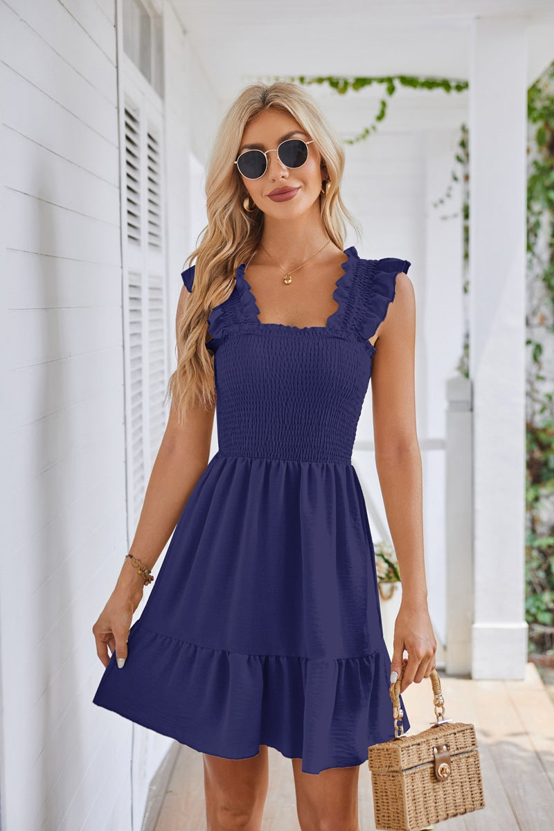 Damen Sommerliches Minikleid mit Rüschendetails und taillierter Passform Stalluxe
