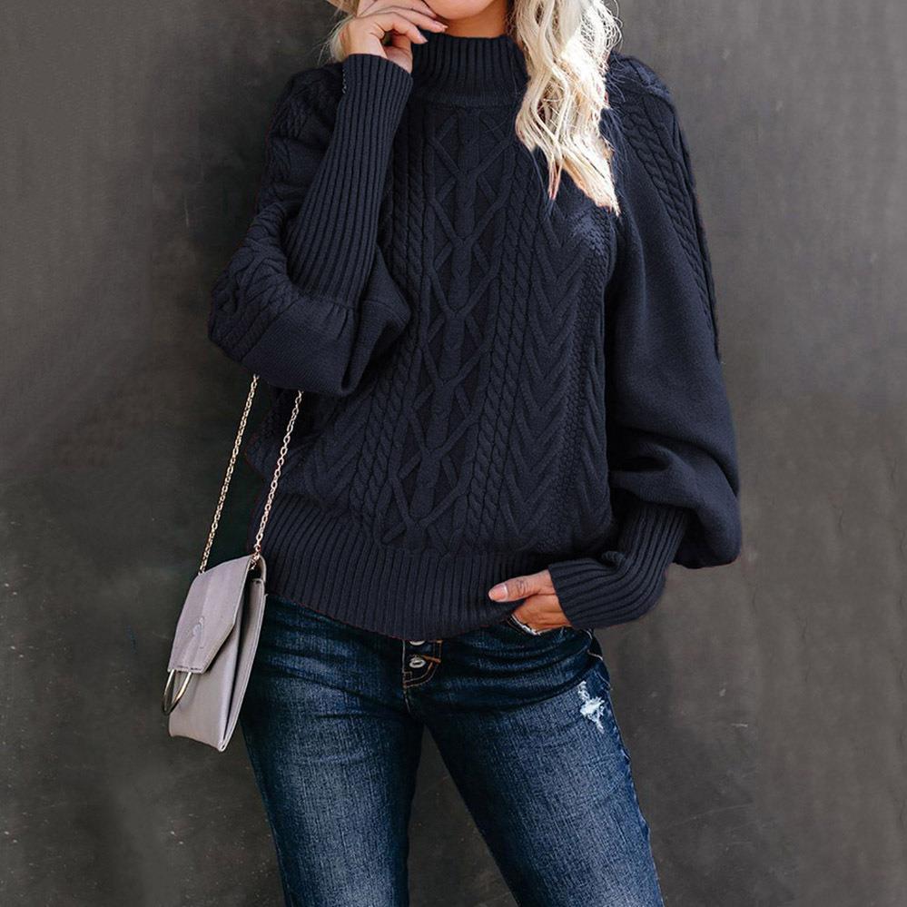 Damen Strickpullover mit hochgeschlossenem Kragen und strukturiertem Design Stalluxe